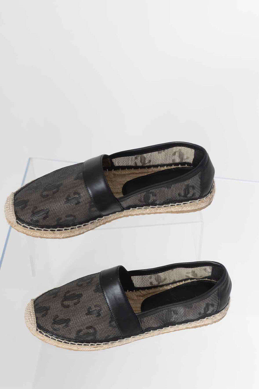 Jimmy Choo Size 38.5 Black Mesh Espadriles