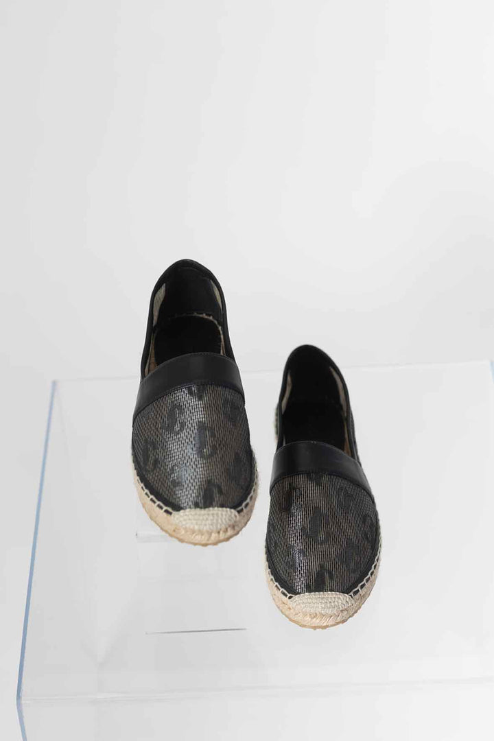 Jimmy Choo Size 38.5 Black Mesh Espadriles