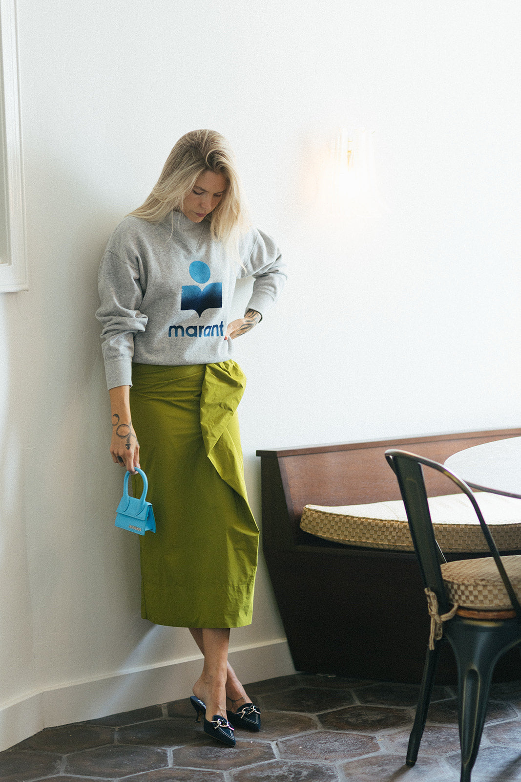 Essentiel Antwerp Size 34 Tafita Olive Skirt