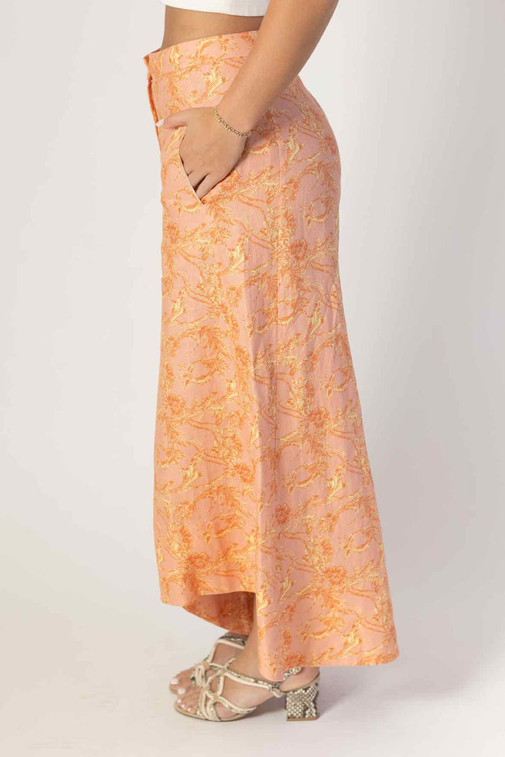 Amur Size 6 Linen Printed Wide Leg Pants