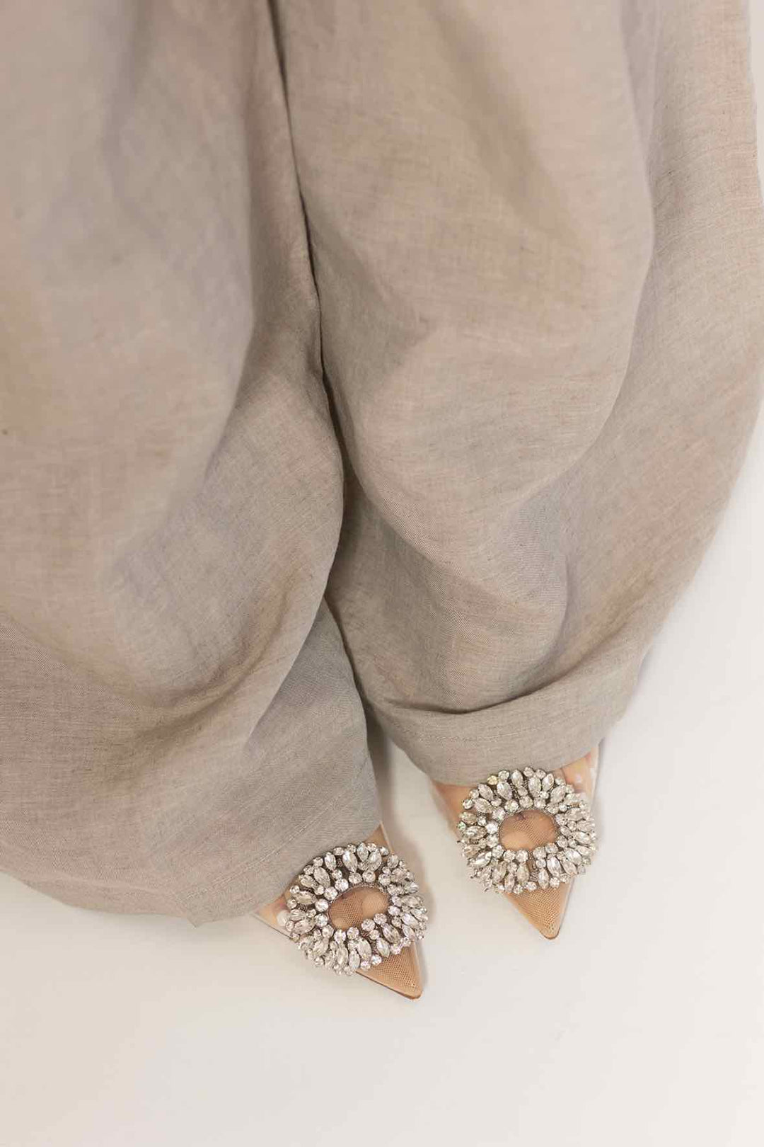 Zara Shoe Size 37 Clear Pointed Toe Crystal Heels