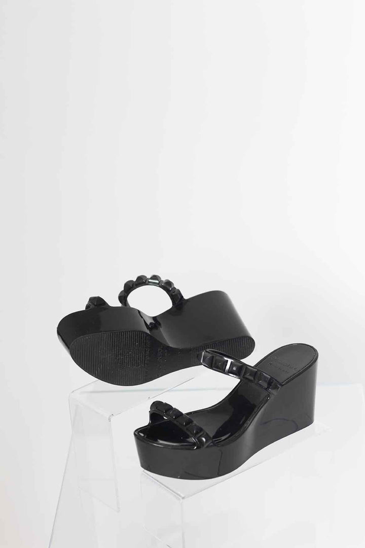 Carmen Sol Size 38 Black Platform Shoes