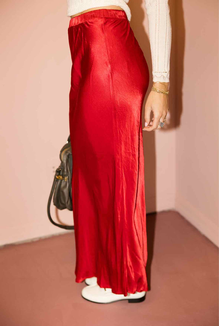 Nation Size XS Red Maxi Slip Skirt