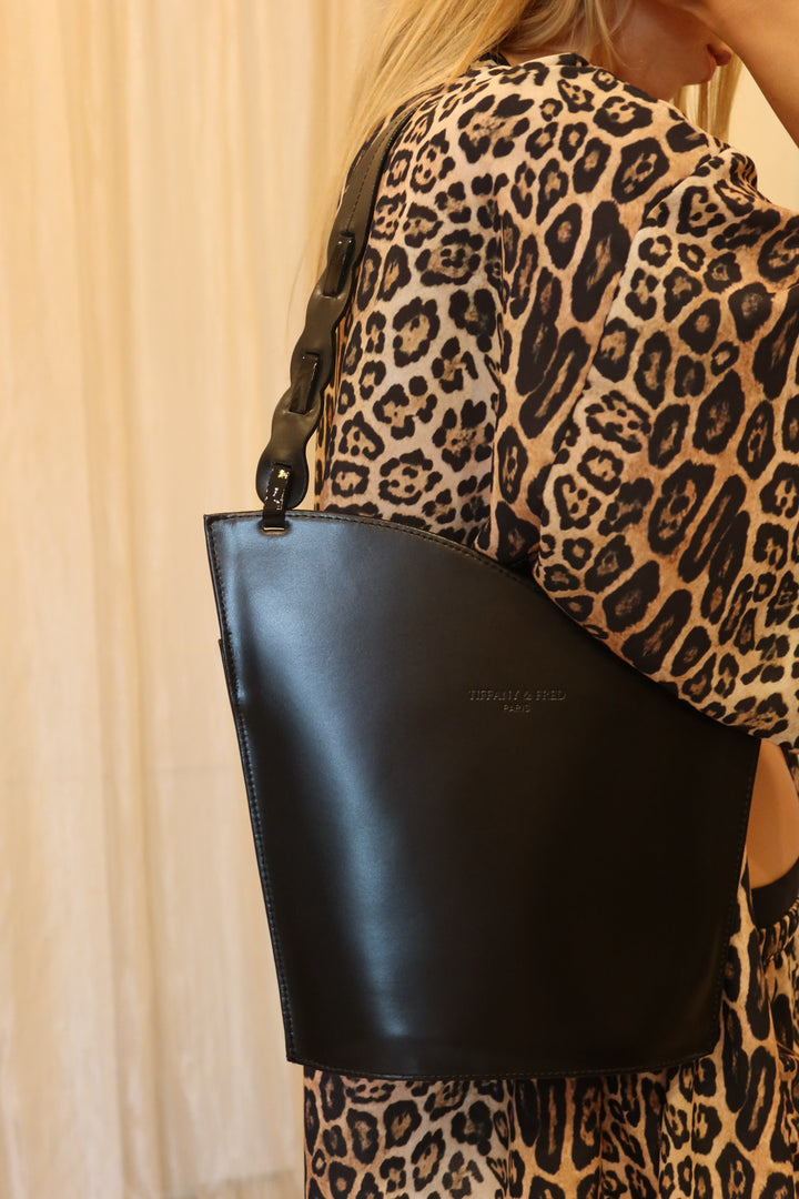 Tiffany & Fred Black Bucket Purse