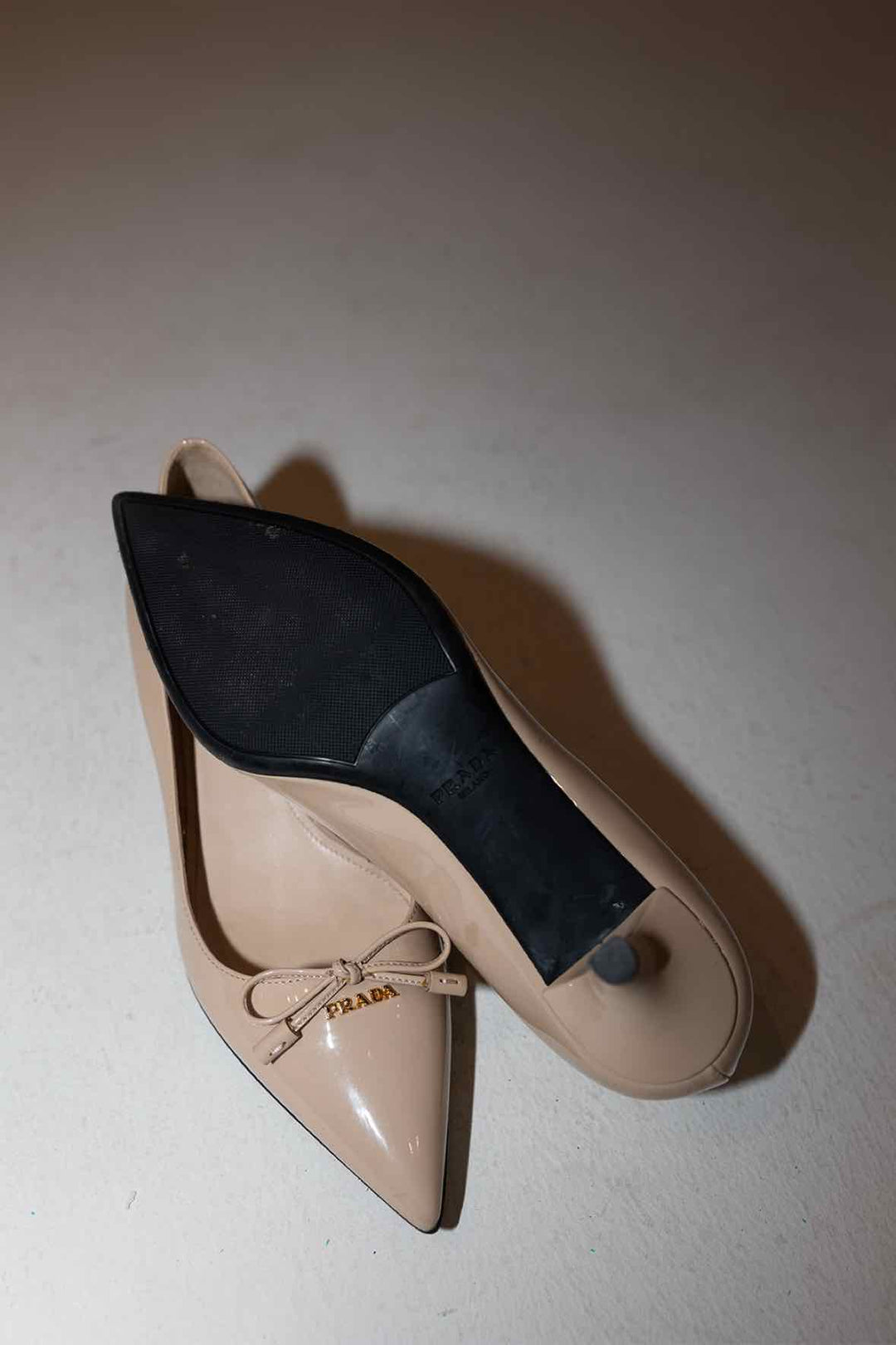 Prada Shoe Size 5 Nude Patent Kitten Heels