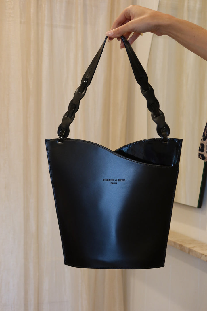 Tiffany & Fred Black Bucket Purse