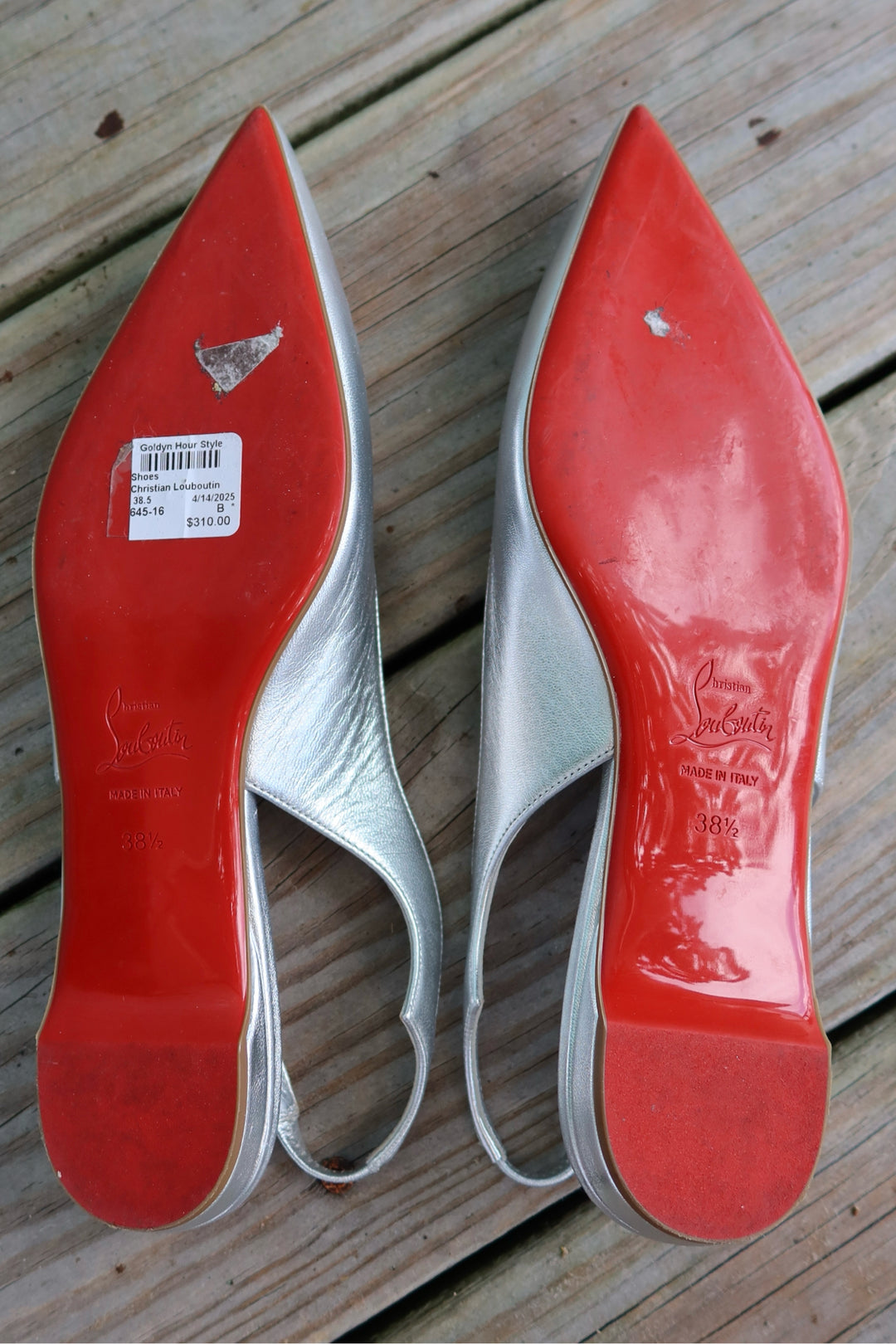 Christian Louboutin Size 38.5 Silver Shoes