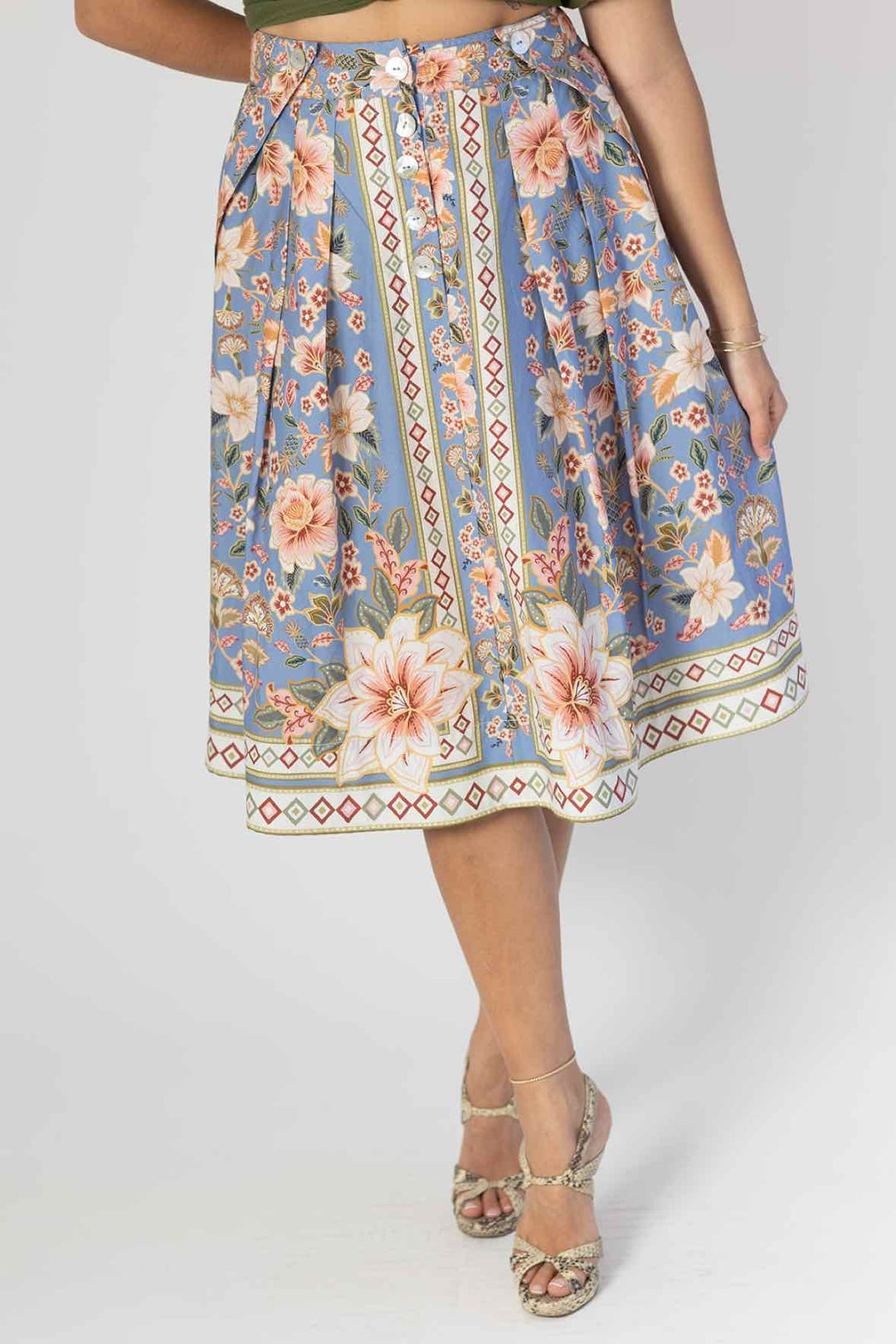 Farm Rio Size Small Blue Skirt