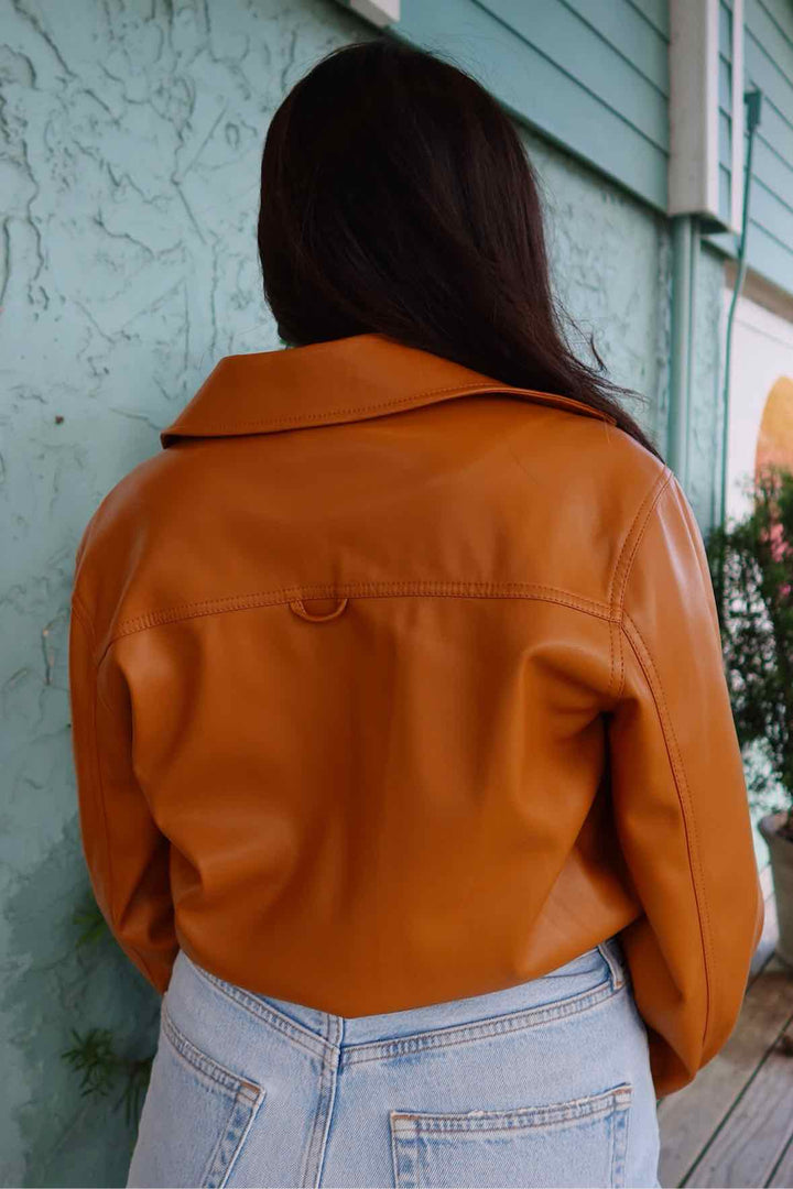 Simkhai Size M/L Brown Leather Jacket