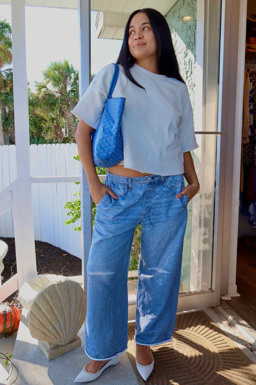 Goyard Size Medium Blue Purse