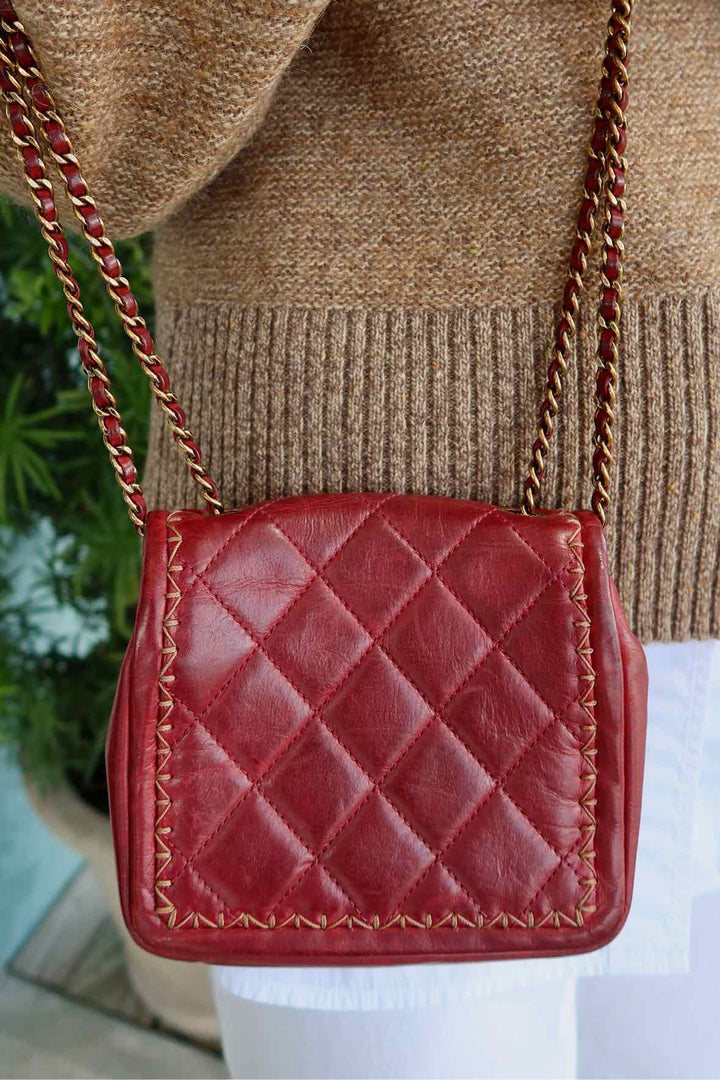 Chanel Size Small Burgundy Purse