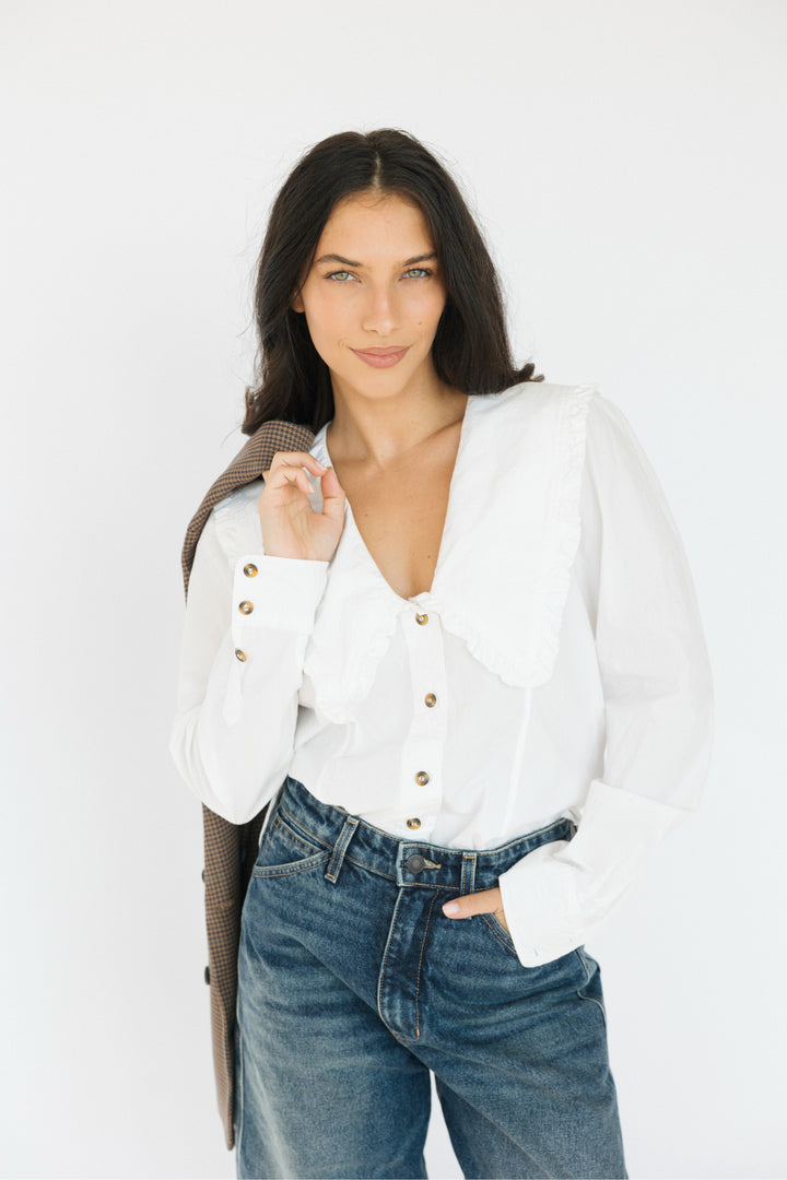 Ganni Size 36 White Top