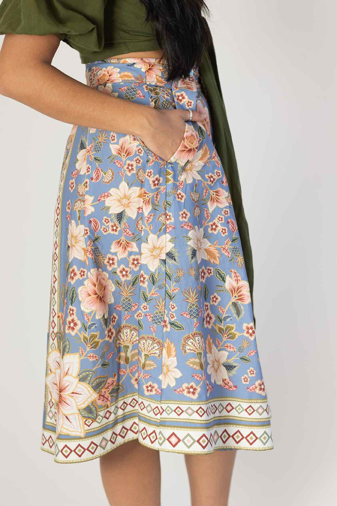 Farm Rio Size Small Blue Skirt