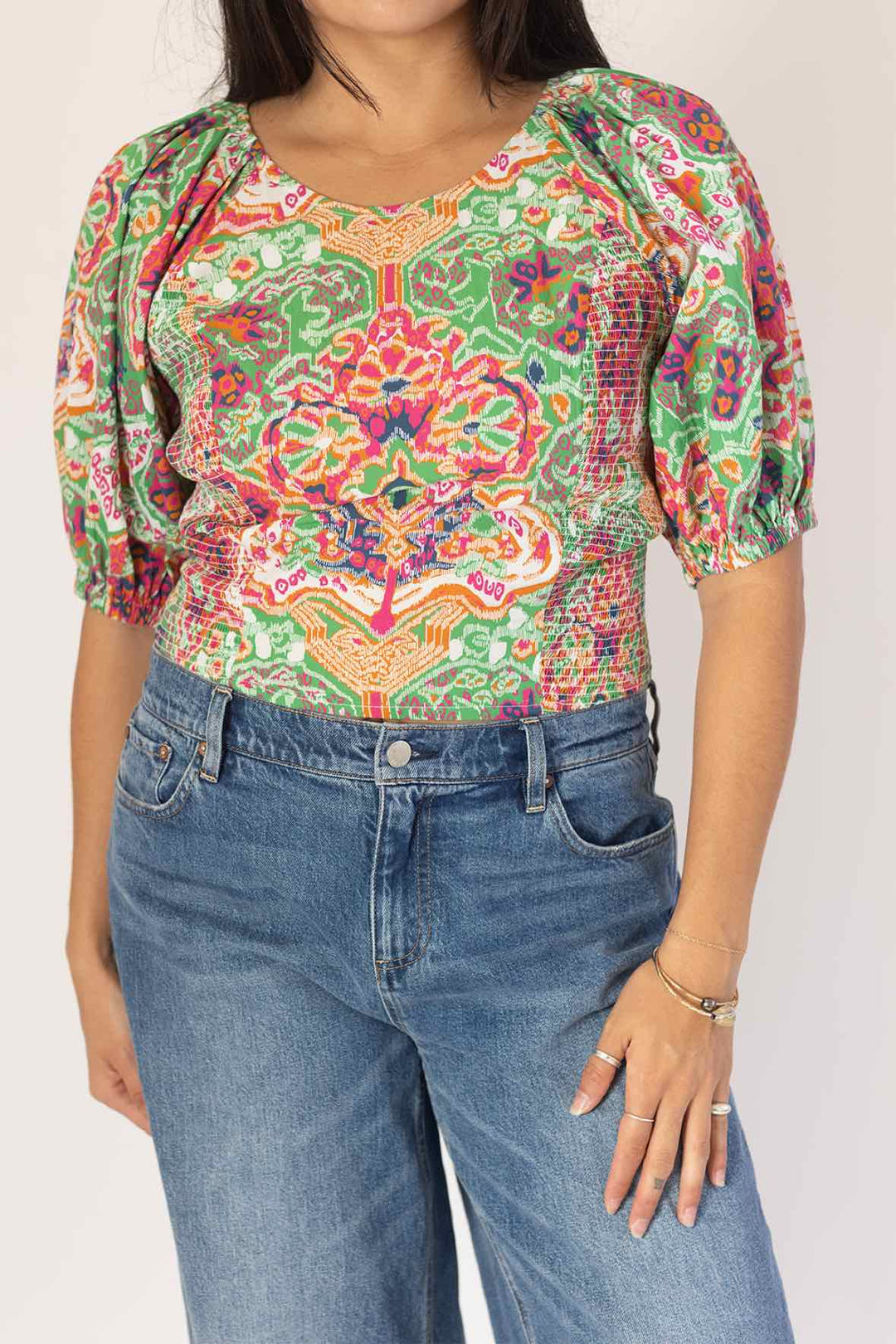 Cleobella  Puff Shoulder Crop  Top