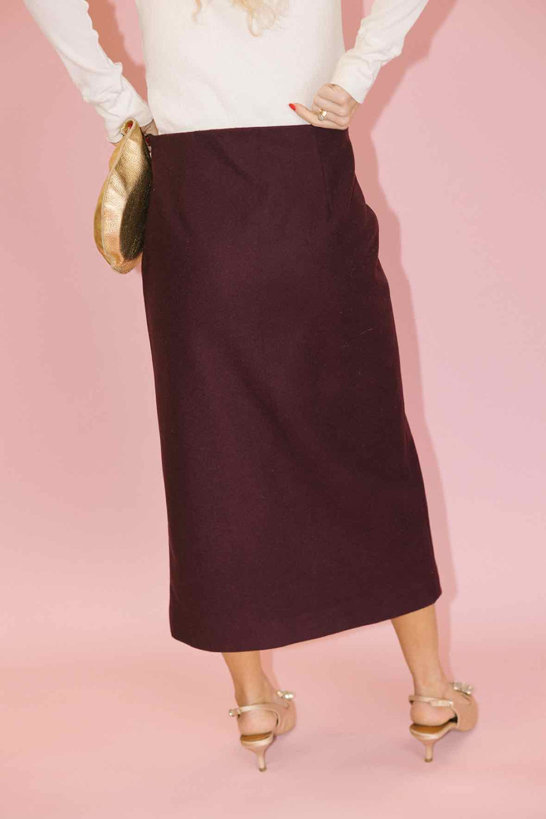 Mango Size S Wool Straight Cut Midi Skirts