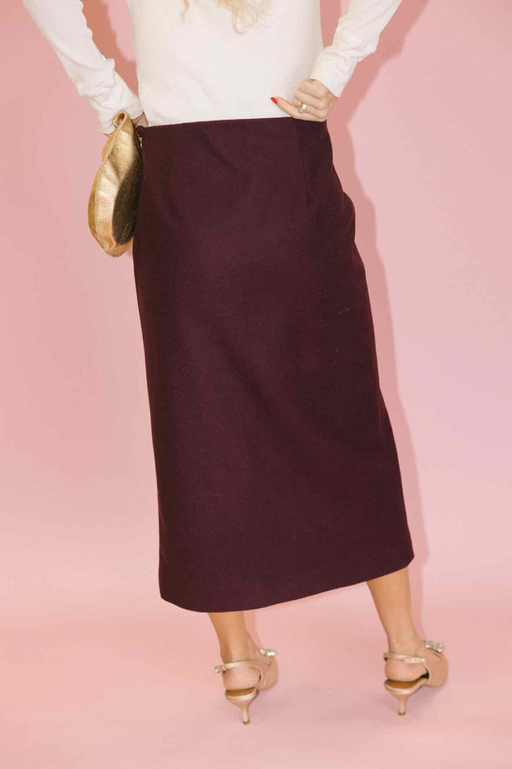 Mango Size S Wool Straight Cut Midi Skirts