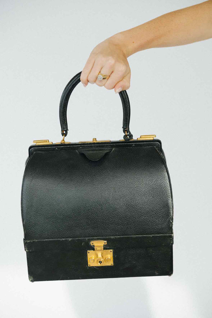 Hermes Black Mallette Purse
