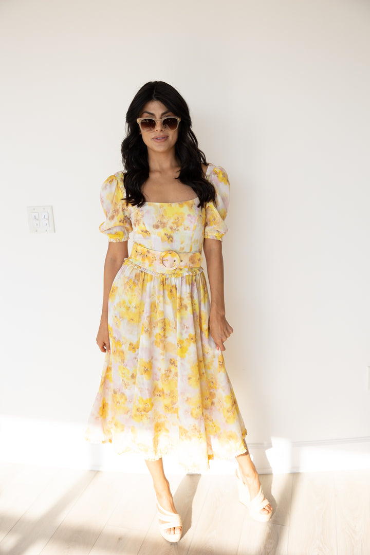 For Love and Lemons belted midi dress