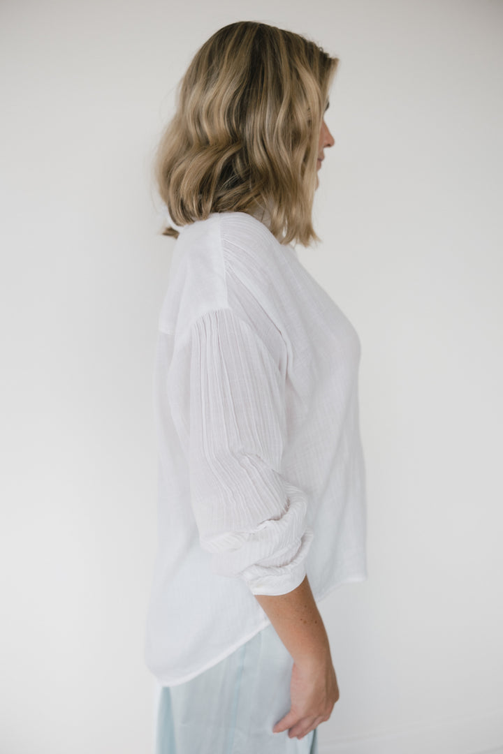 Raquel Allegra Gauzy Frayed Top