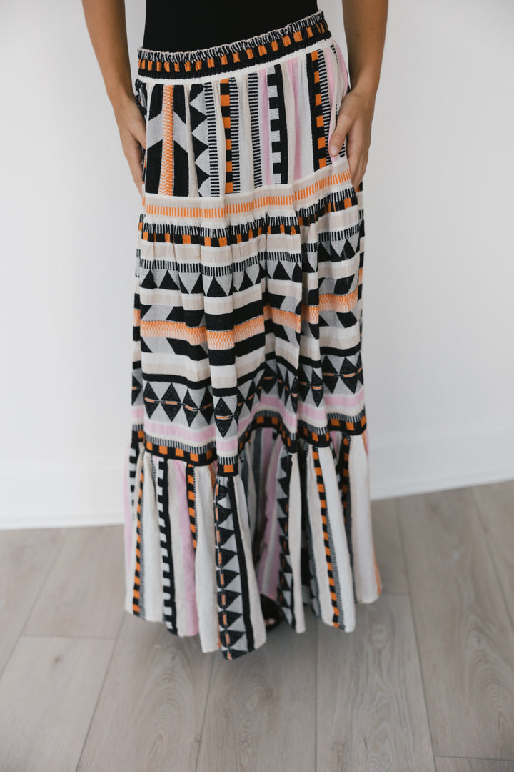 Devotion Twins Tribal Print Maxi Skirt