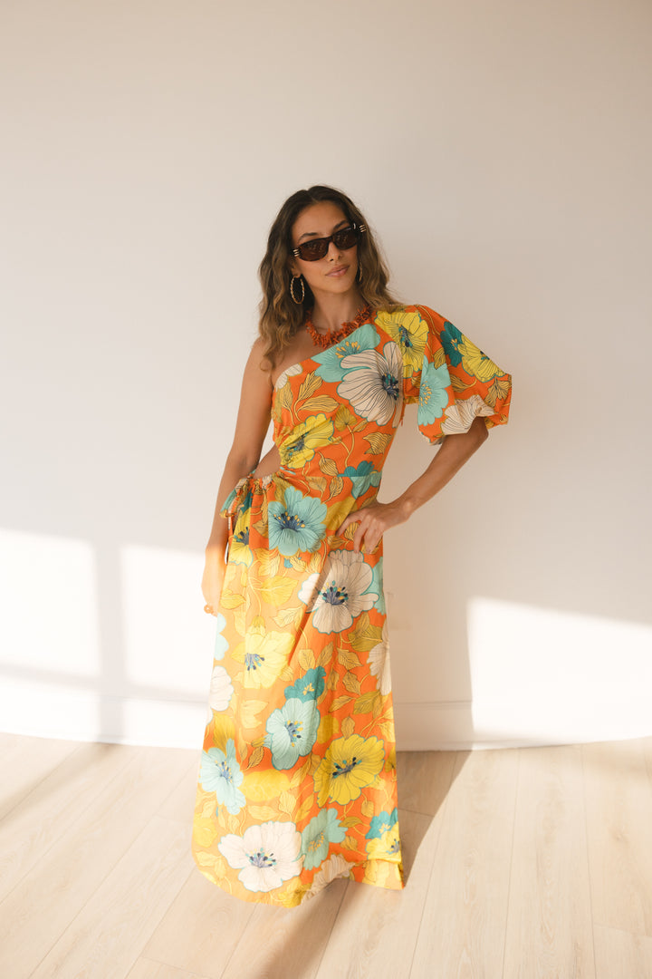 Alemais one-shoulder floral dress