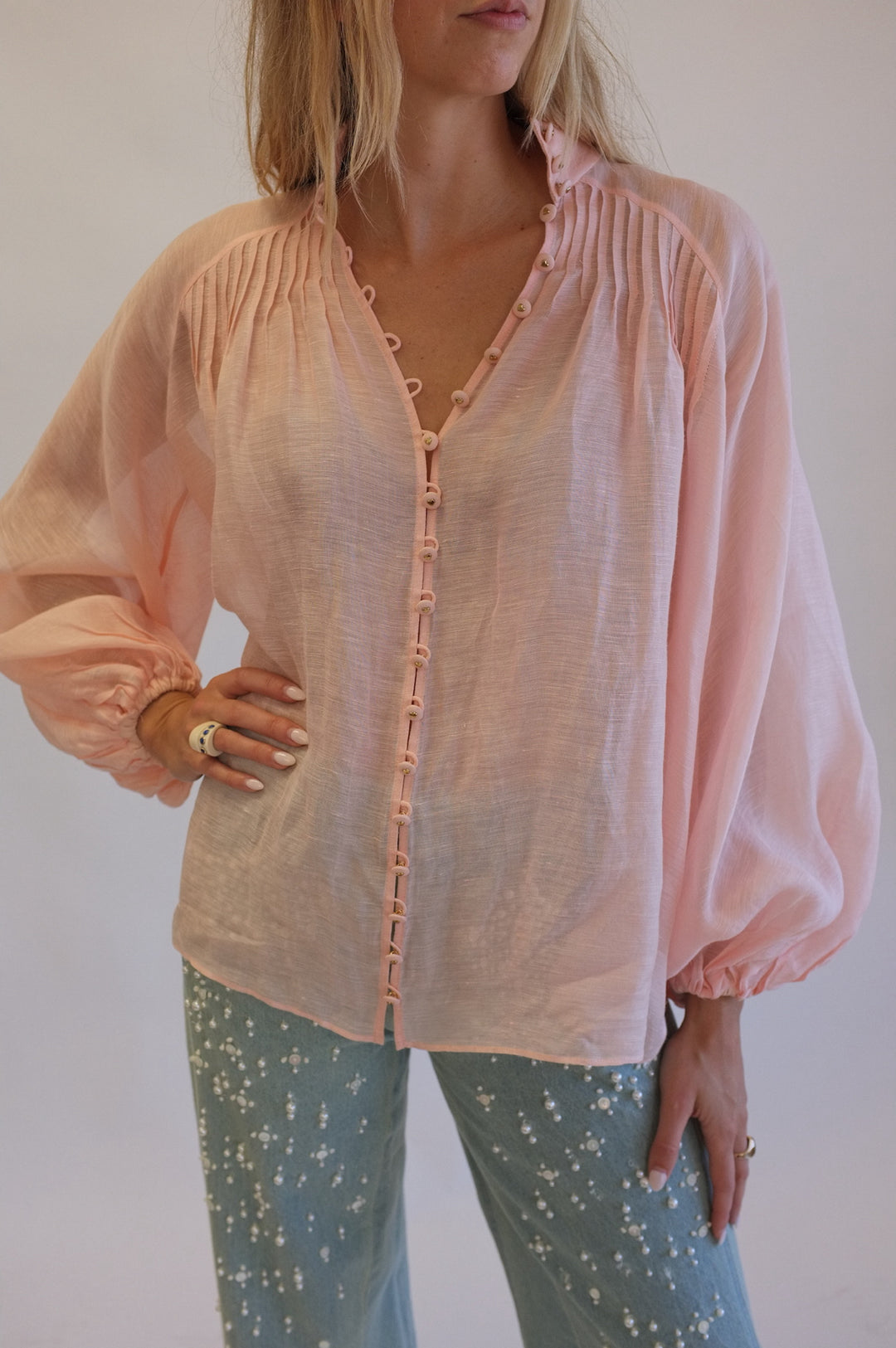 Zimmerman Size 0 Pink with heart buttons Top