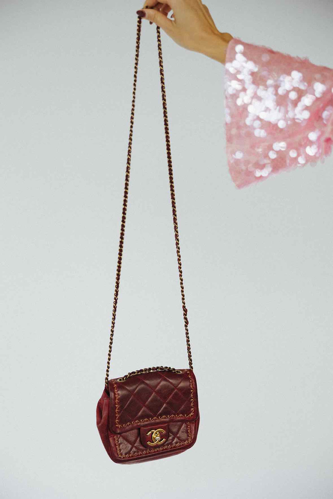 Chanel Size Small Burgundy Purse