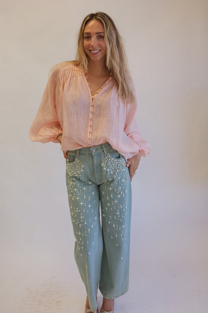 Zimmerman Size 0 Pink with heart buttons Top