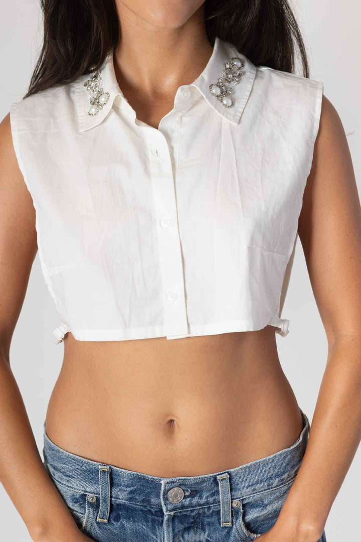 Cynthia Rowley Size XL Cropped Poplin Top