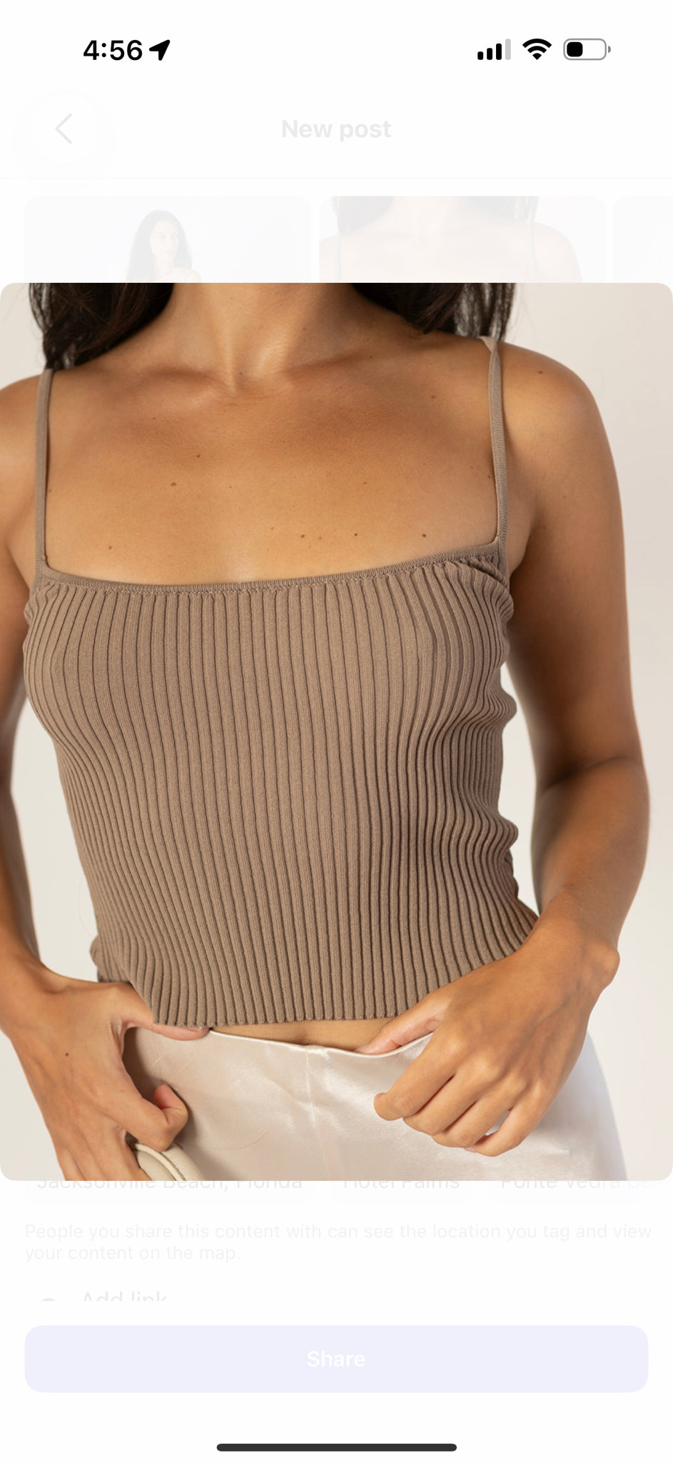 Staud Size Small Taupe Tank Top