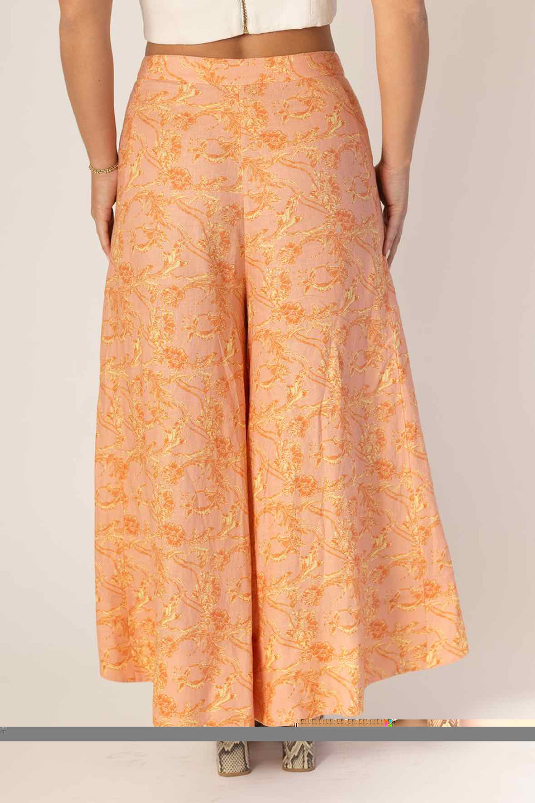 Amur Size 6 Linen Printed Wide Leg Pants