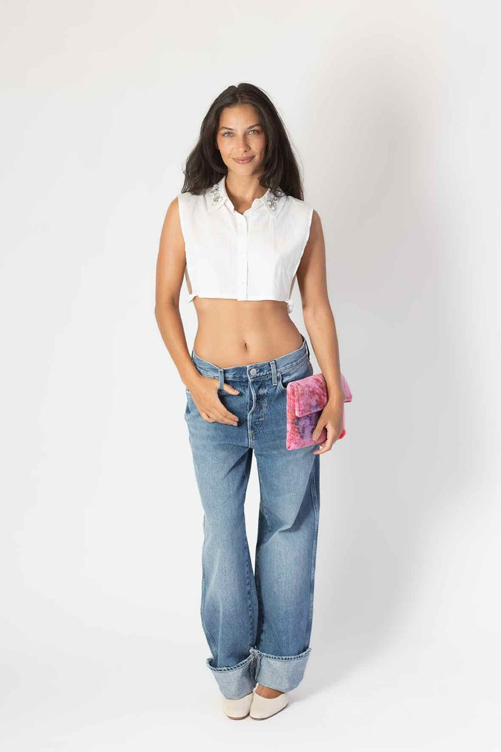 Cynthia Rowley Size XL Cropped Poplin Top