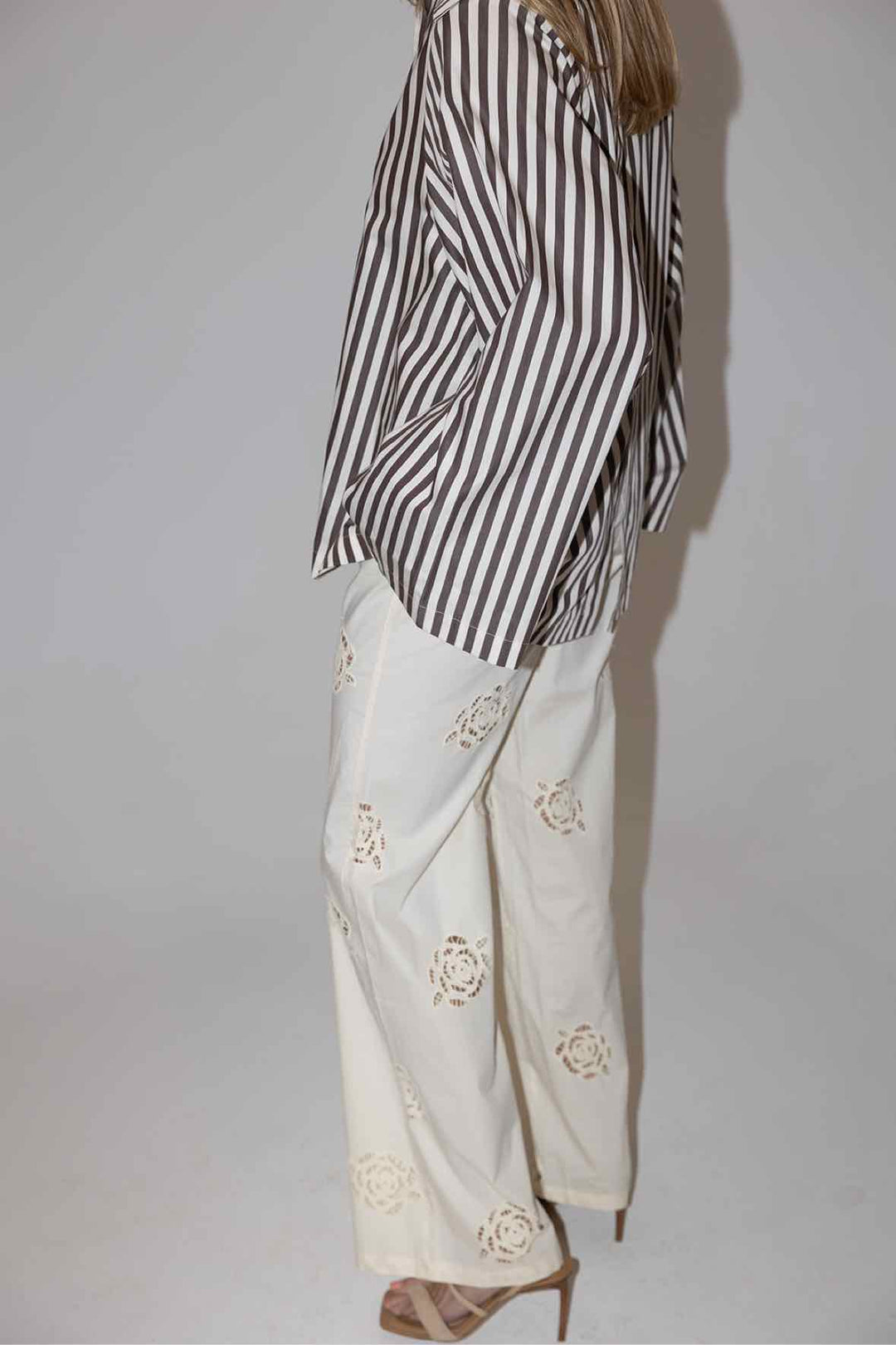 Faithfull Size 8 Striped Collard Top