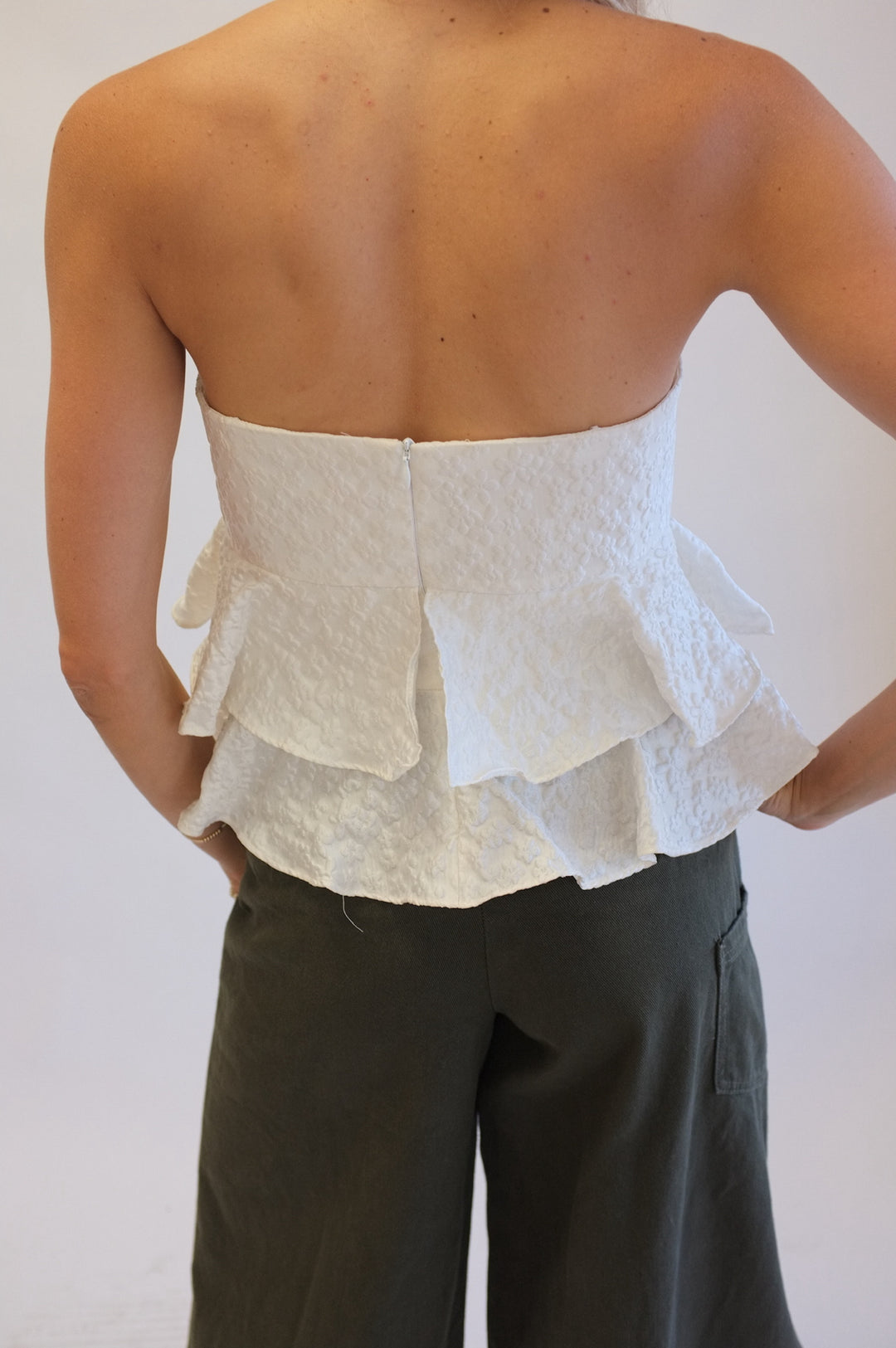 Amanda Uprichard Size Small White Strapless Top