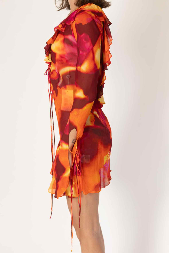 Rat & Boa Size S Chiffon L/s Mini Dress