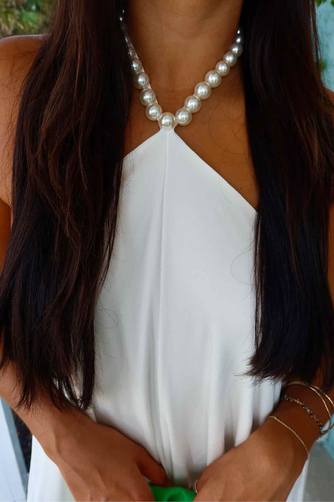 Retrofete Size S Pearl Halter Dress Goldyn Hour Style Retrofete Size S Pearl Halter Dress Goldyn Hour Style