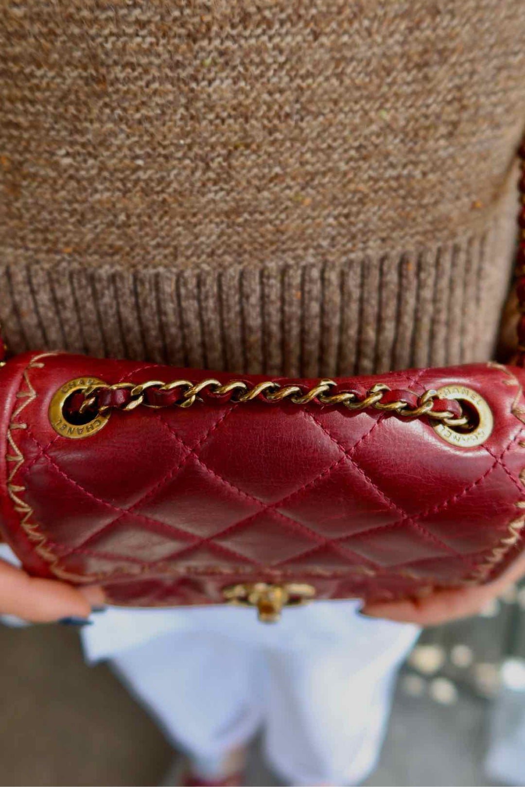 Chanel Size Small Burgundy Purse