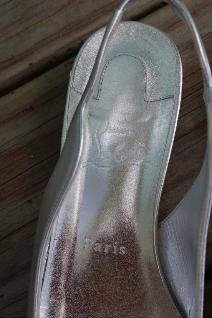 Christian Louboutin Size 38.5 Silver Shoes