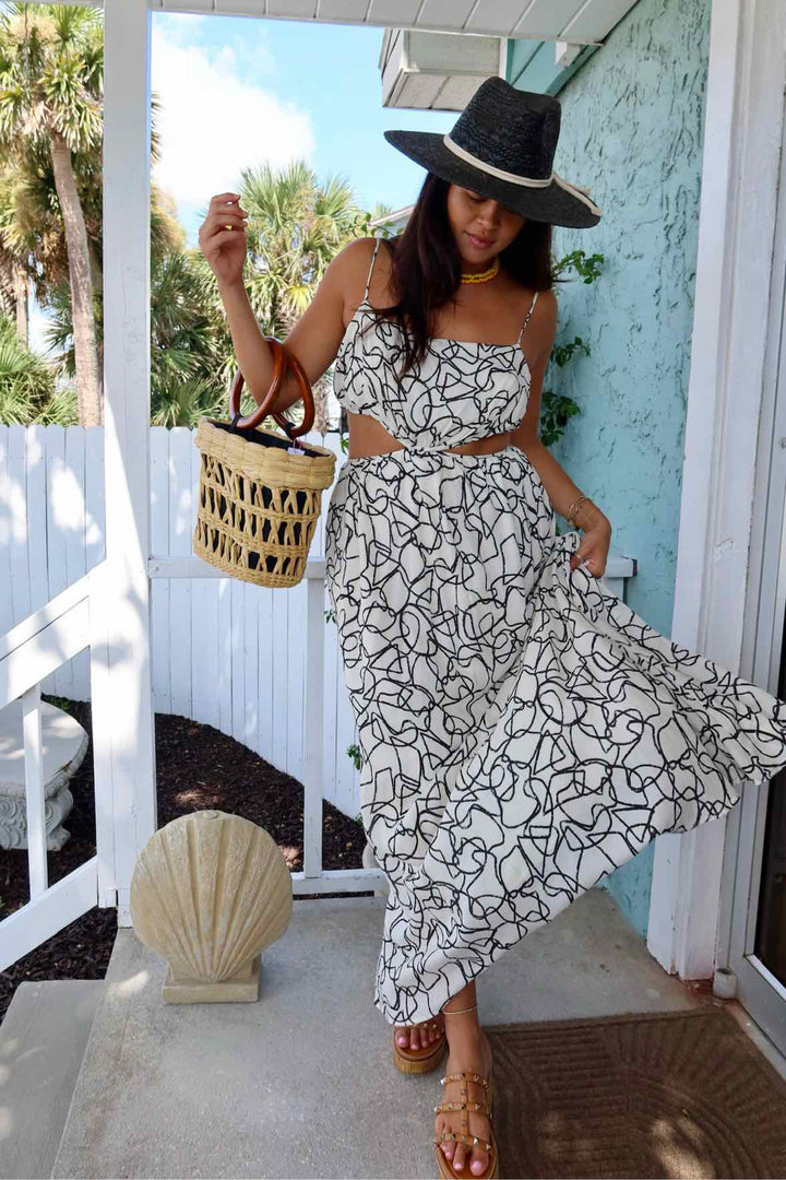 Astr Size L Maxi Cut Out Dress
