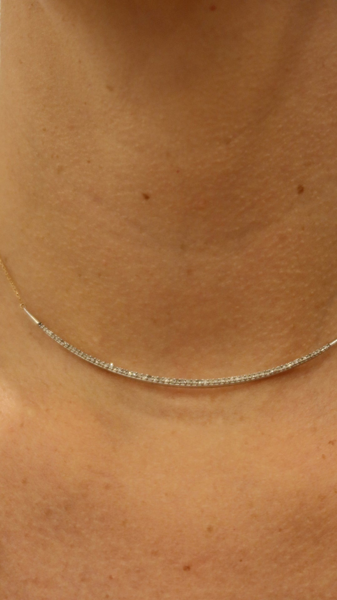 Adina Reyter Diamond Curve Bar Necklace