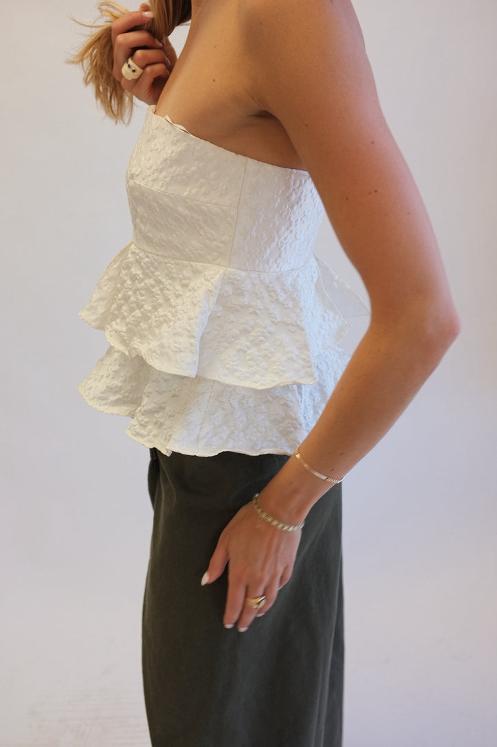 Amanda Uprichard Size Small White Strapless Top