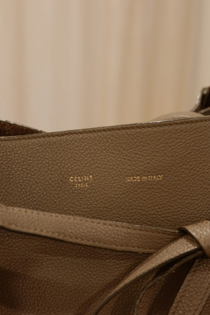 Celine Cabas Phanton Leather Grey Tote