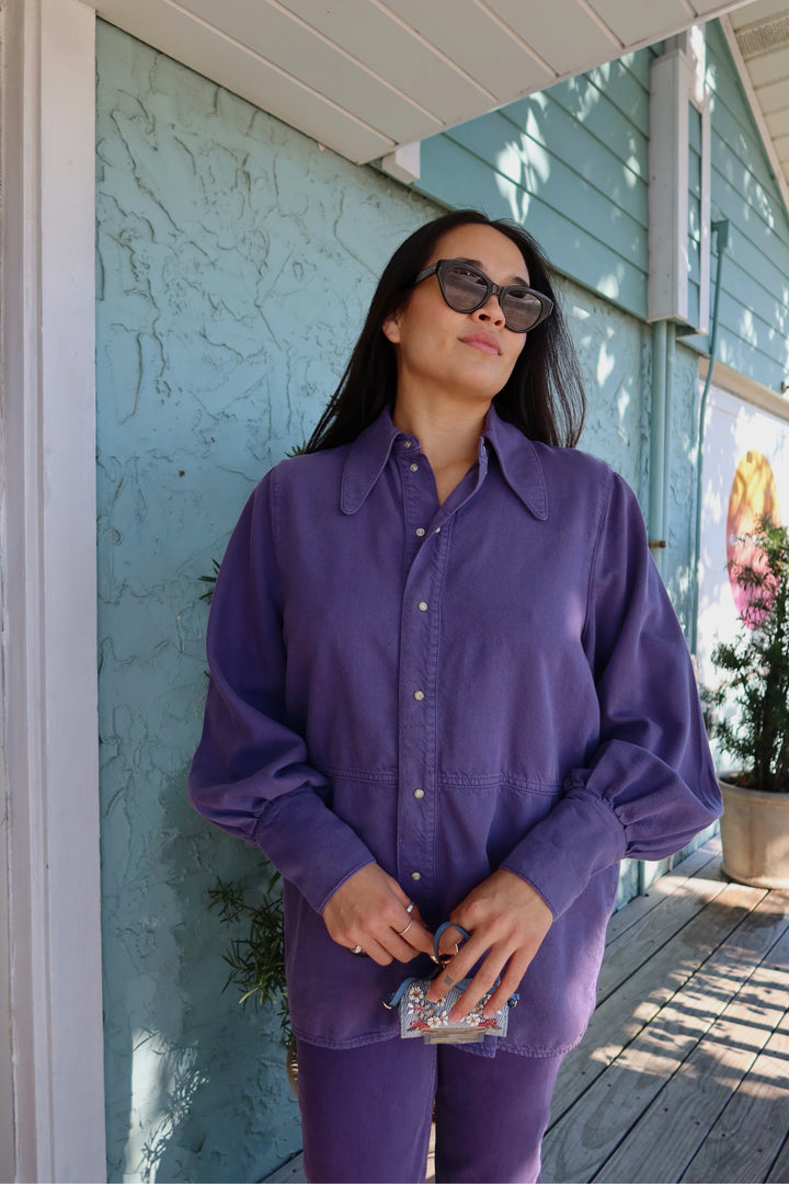 Ganni Size 36 Purple Top