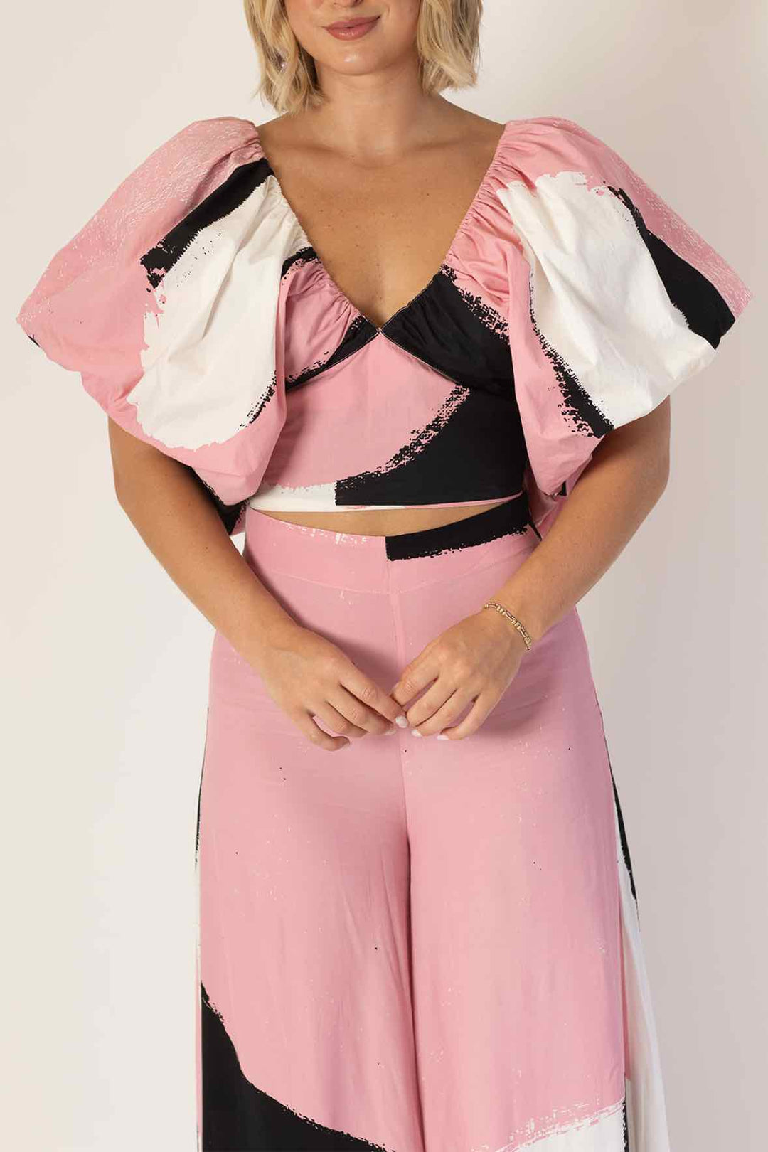 SWF Size S Puffy Slv Crop Top