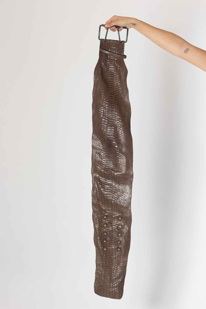 Carlos Falchi Size Small Brown Snake Skin Belt