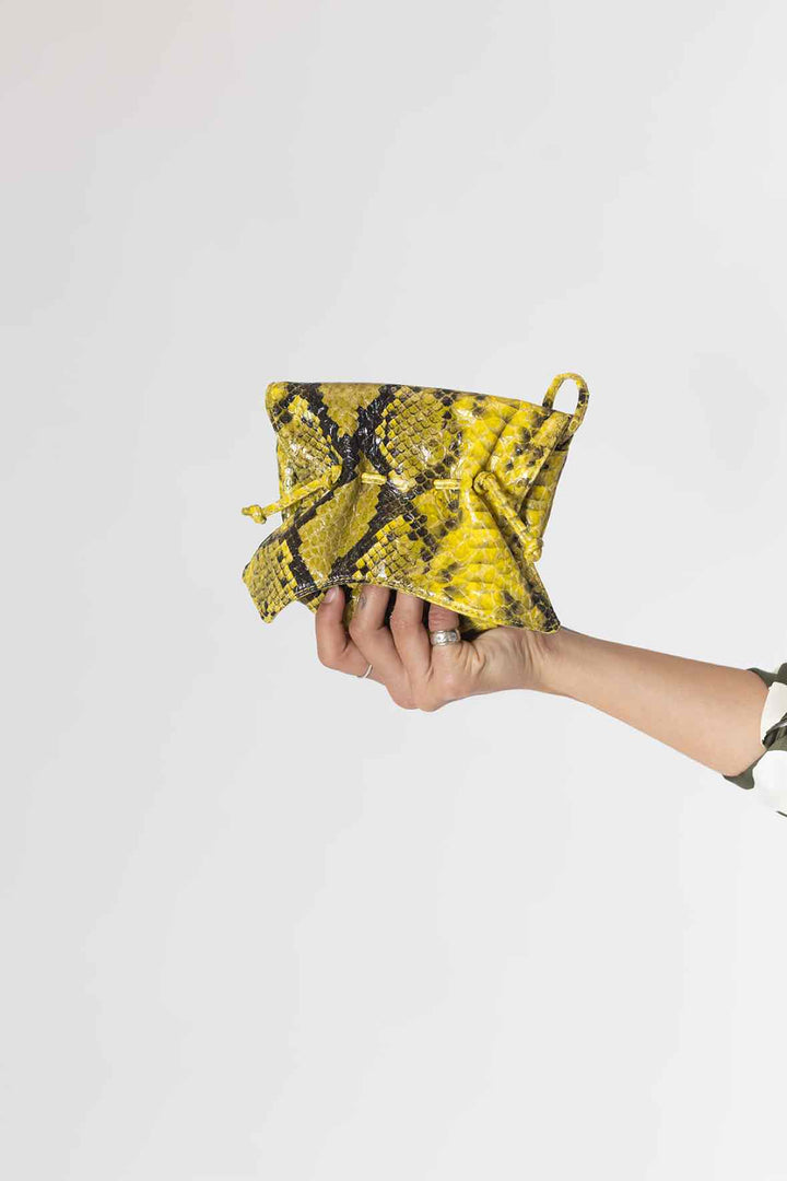 Carlos Falchi Yellow Small Python Purse