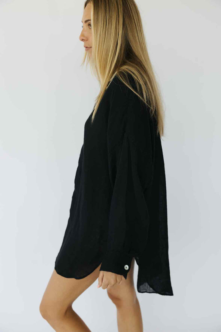 Monday Swim Btn Dwn linen Top