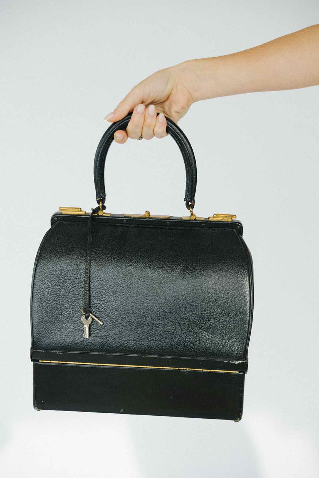 Hermes Black Mallette Purse