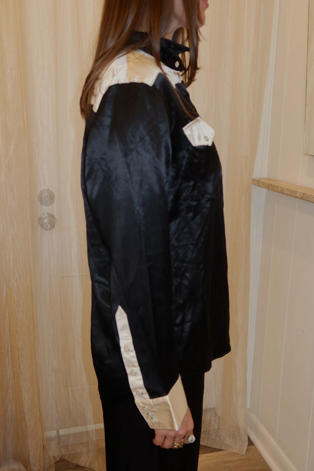 Alexa Chung Size Medium Black/Crm Western Top