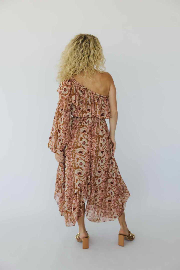Misa One Shoulder Printed Dress